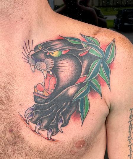 Tattoos - Panther on chest - 142257